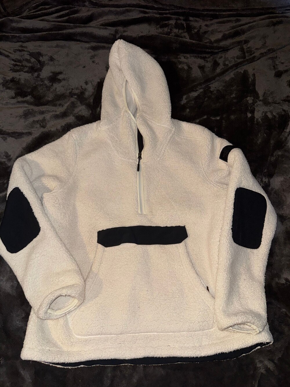 The North Face Campshire Hoodie Large White Sherpa Fleece Polyester